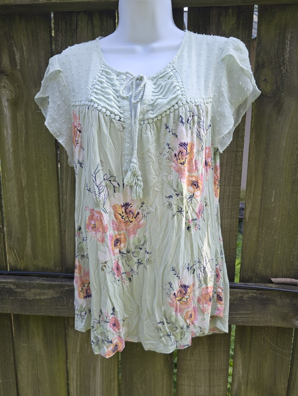 Daniel Rainn Mint Floral Top